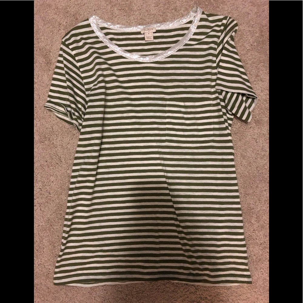 Classic J Crew Striped tee with Pocket